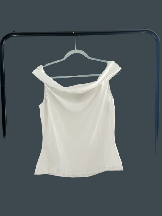 White Rose Drop Shoulder Top